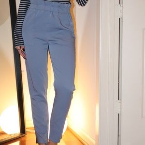 silky high rise pants